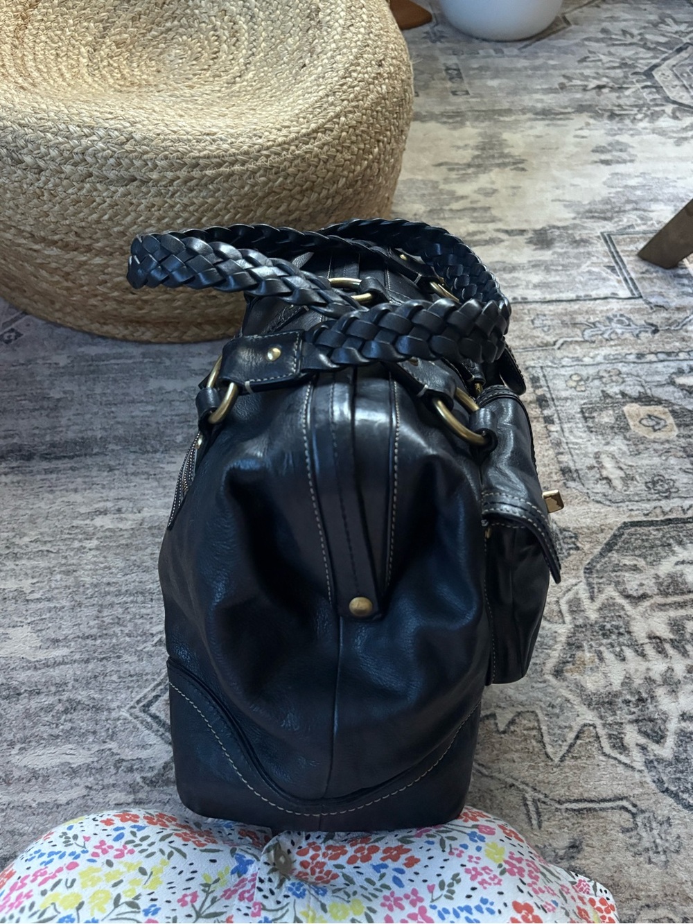 COACH Y2K BLACK VACHETTA LEATHER LG DAPHNE DOCTOR SATCHEL TOTE BAG 3569 black - Picture 8 of 16